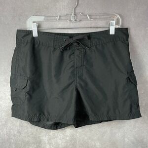 Okanu Surf Board Shorts Womens Size 10 Black Pockets Activewear